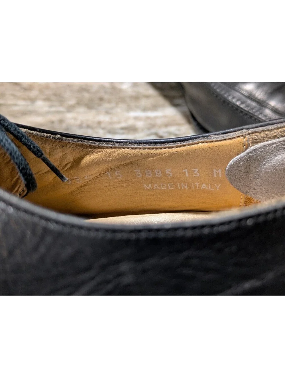 Johnston & Murphy Leather Oxfords Size 13M Nocturne Black Italy